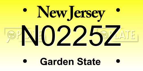 N0225Z New Jersey License Plate