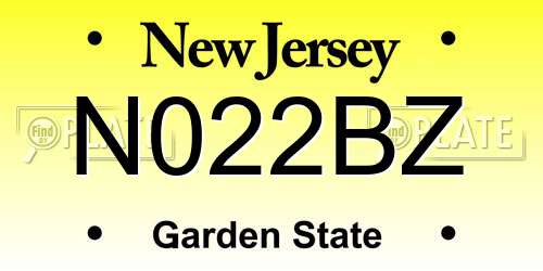 N022BZ New Jersey License Plate