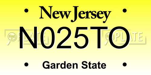N025TO New Jersey License Plate