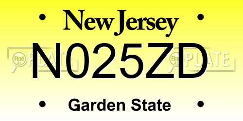 N025ZD New Jersey License Plate