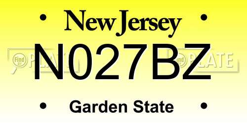 N027BZ New Jersey License Plate