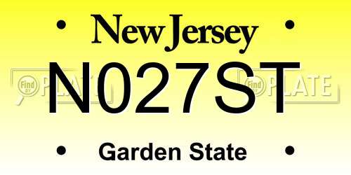 N027ST New Jersey License Plate
