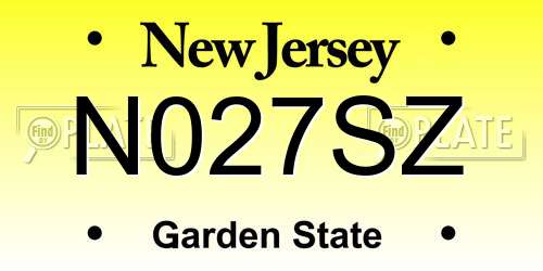 N027SZ New Jersey License Plate