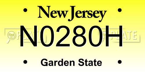 N0280H New Jersey License Plate