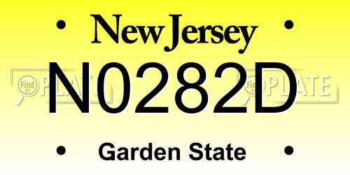 N0282D New Jersey License Plate