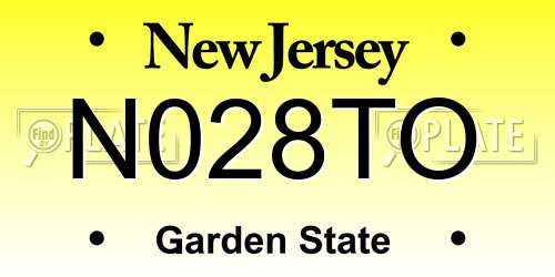N028TO New Jersey License Plate