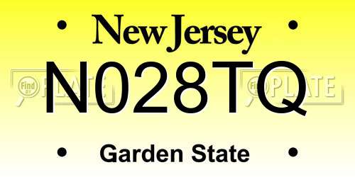 N028TQ New Jersey License Plate