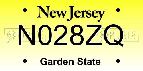 N028ZQ New Jersey License Plate