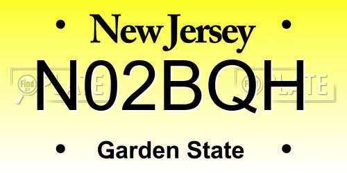 N02BQH New Jersey License Plate
