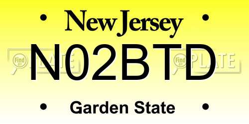 N02BTD New Jersey License Plate
