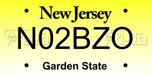 N02BZO New Jersey License Plate