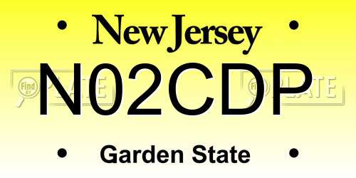 N02CDP New Jersey License Plate