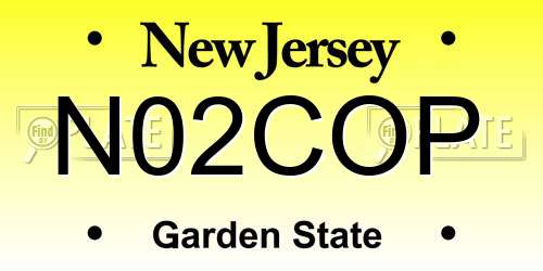 N02COP New Jersey License Plate
