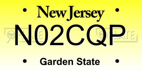 N02CQP New Jersey License Plate