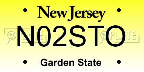 N02STO New Jersey License Plate