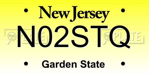 N02STQ New Jersey License Plate