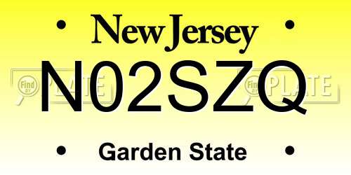 N02SZQ New Jersey License Plate