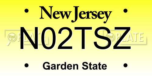 N02TSZ New Jersey License Plate