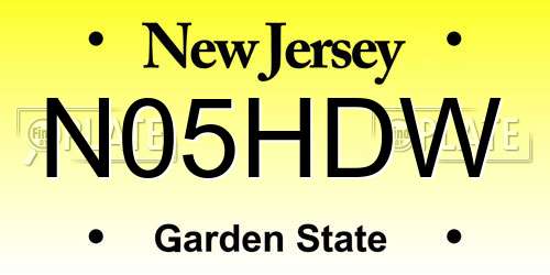 N05HDW New Jersey License Plate