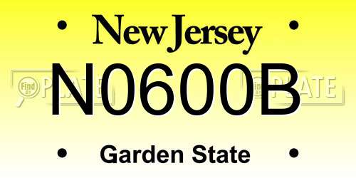 N0600B New Jersey License Plate