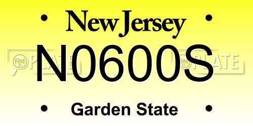 N0600S New Jersey License Plate