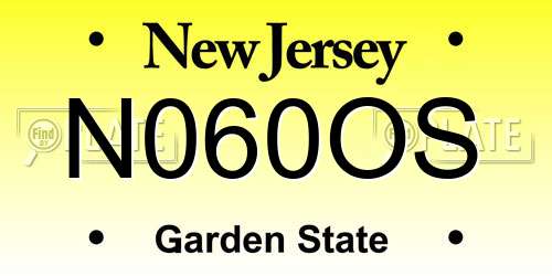 N060OS New Jersey License Plate