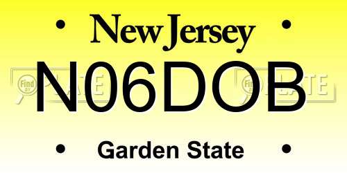 N06DOB New Jersey License Plate