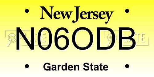 N06ODB New Jersey License Plate