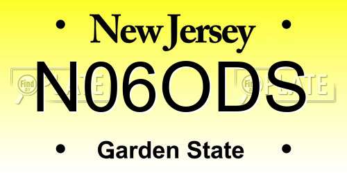 N06ODS New Jersey License Plate