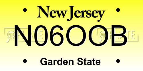 N06OOB New Jersey License Plate
