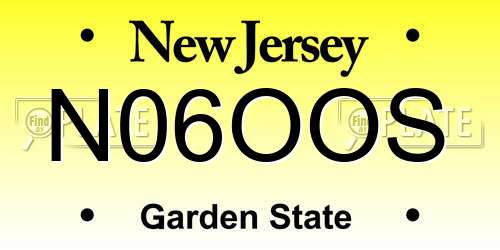 N06OOS New Jersey License Plate