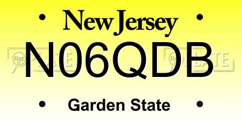 N06QDB New Jersey License Plate
