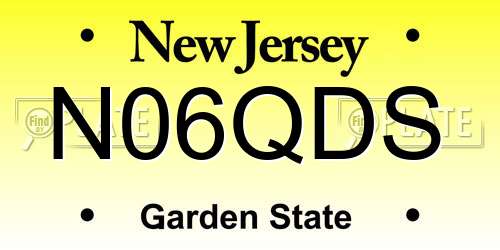 N06QDS New Jersey License Plate