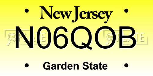 N06QOB New Jersey License Plate