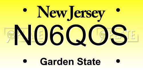 N06QOS New Jersey License Plate