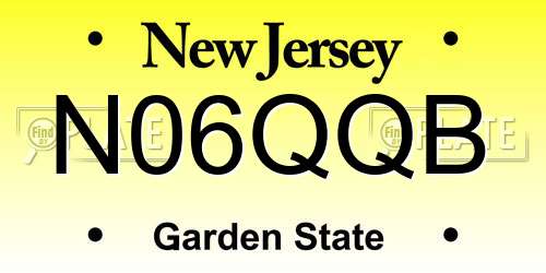 N06QQB New Jersey License Plate