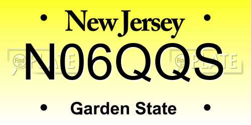 N06QQS New Jersey License Plate