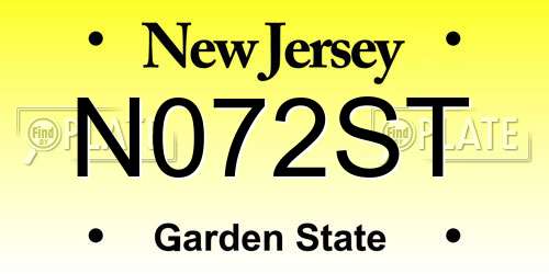 N072ST New Jersey License Plate