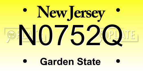 N0752Q New Jersey License Plate