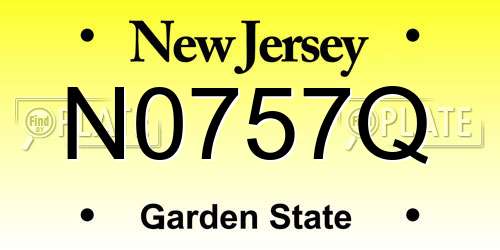 N0757Q New Jersey License Plate