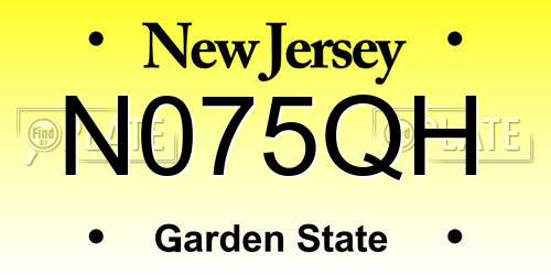N075QH New Jersey License Plate