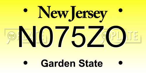 N075ZO New Jersey License Plate