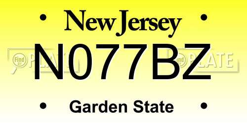 N077BZ New Jersey License Plate
