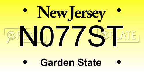 N077ST New Jersey License Plate