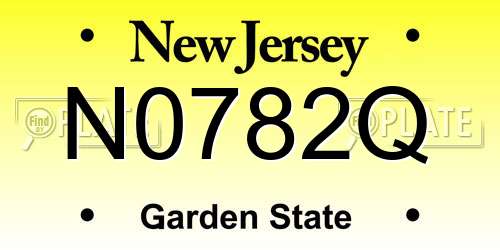 N0782Q New Jersey License Plate