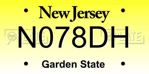 N078DH New Jersey License Plate