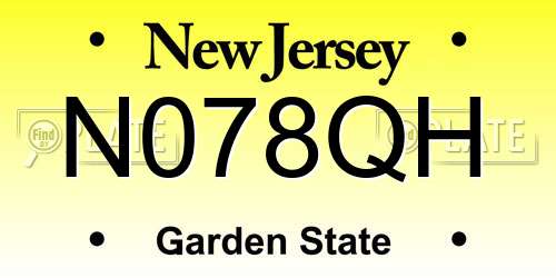 N078QH New Jersey License Plate