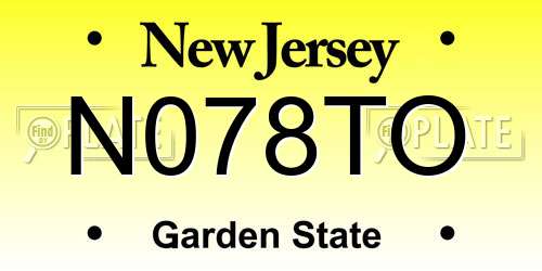 N078TO New Jersey License Plate