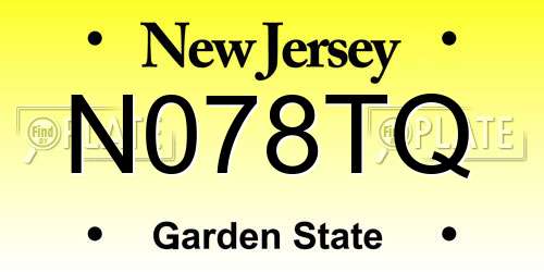 N078TQ New Jersey License Plate