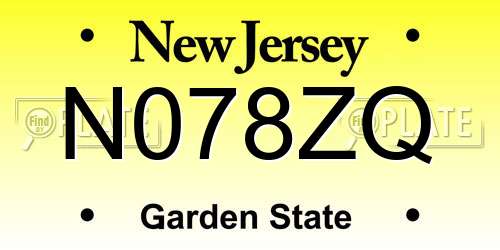 N078ZQ New Jersey License Plate